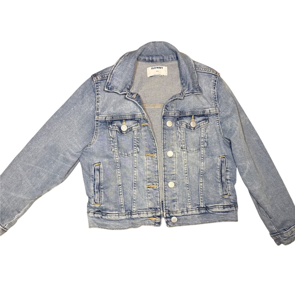 Old Navy Kids Light Wash Denim Trucker Jacket Size M 8 Blue Jean Jacket